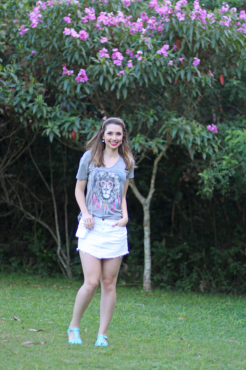 1-look do dia verão 2016 saia jeans branca lunender